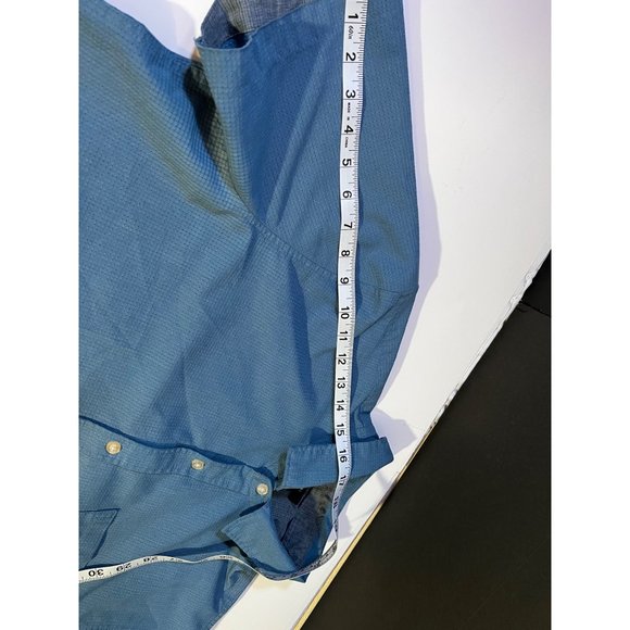 Tahari Blue Button Down Short Sleeve Slim Fit XL - Picture 6 of 10